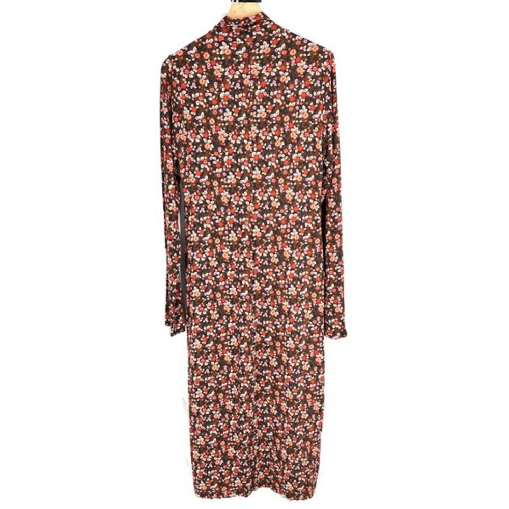 NEW Ramy Brook Floral Heidi Dress bodycon sheath midi grunge retro high‎ neck XL - Picture 14 of 16
